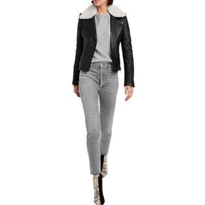 AGOLDE Nico High Rise Straight Leg Button Fly Jeans in Risk Size 28 Slim Fit